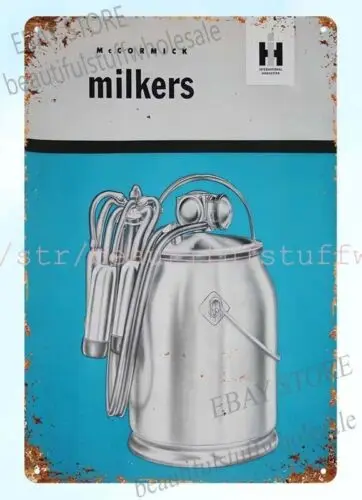 1949 MCCORMICK DEERING INTERNATIONAL HARVESTER MILKERS DAIRY metal tin sign