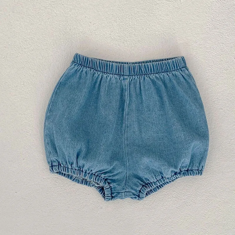 2025 neue Sommer 0-3Yrs Kinder Kleidung Anzug Ärmel Einfarbig Denim Weste + Shorts Neugeborenen Baby Mädchen Kleidung Set