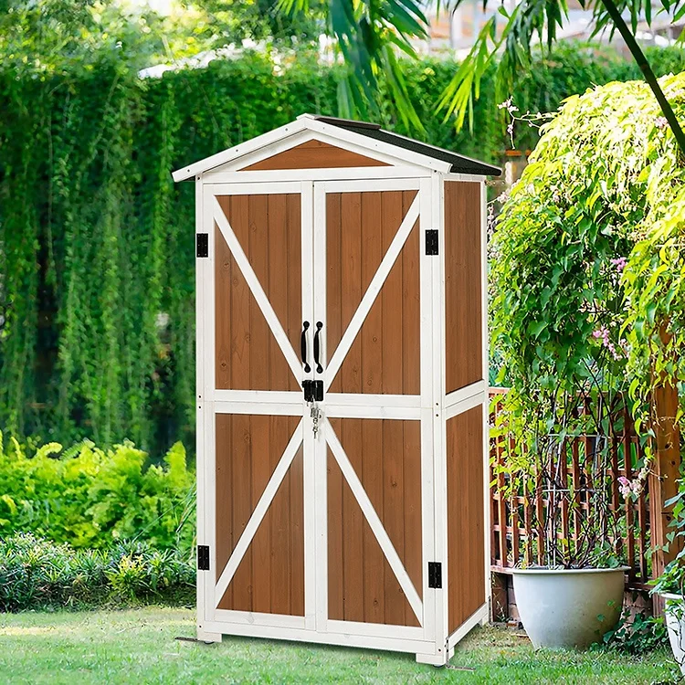 

Garden Wooden Waterproof Tools Storage Log Shed Outdoor Storage House