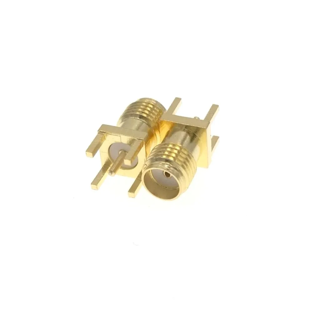 Wholesale 100pcs SMA Female Jack Adapter Solder Edge PCB Straight Mount RF Copper Connector Plug Socket