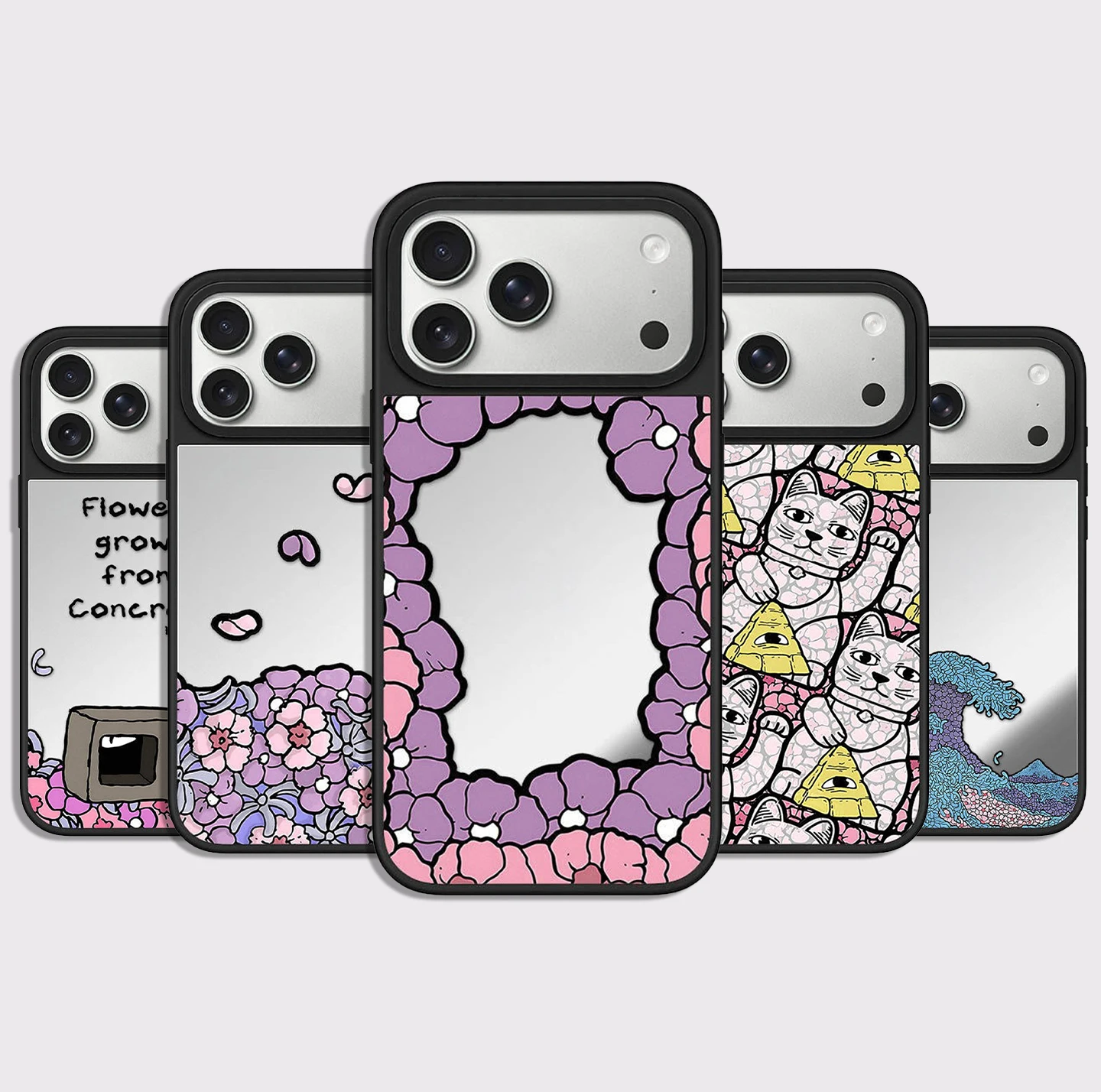 

Flowers Grown Mirror Surface Magnetic Phone Case Cover for IPhone 12 13 14 15 16 17 Pro Max Case for IPhone Air