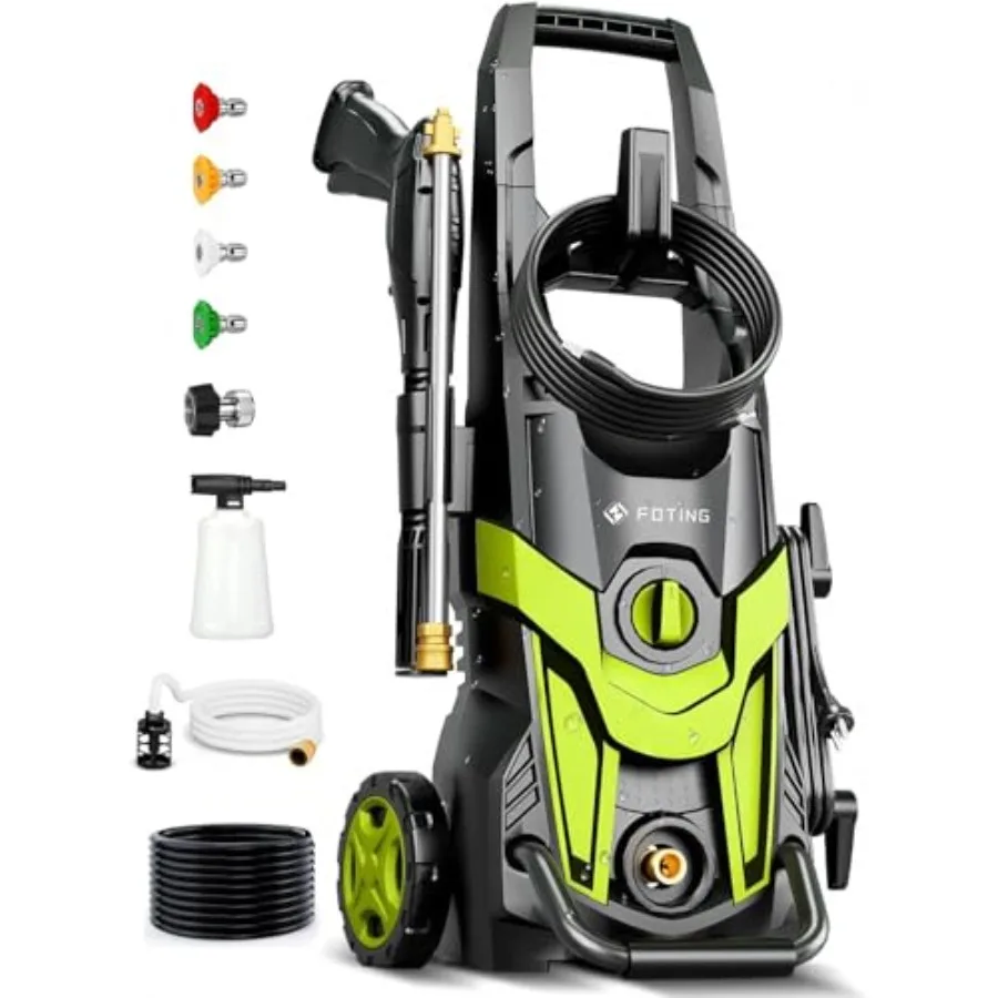 2025 ترقية غسالة الضغط 4300PSI مع 4 فوهات التوصيل السريع مدخل خرطوم مرشح رغوة مدفع للسيارات الأسوار الممرات المنزلية