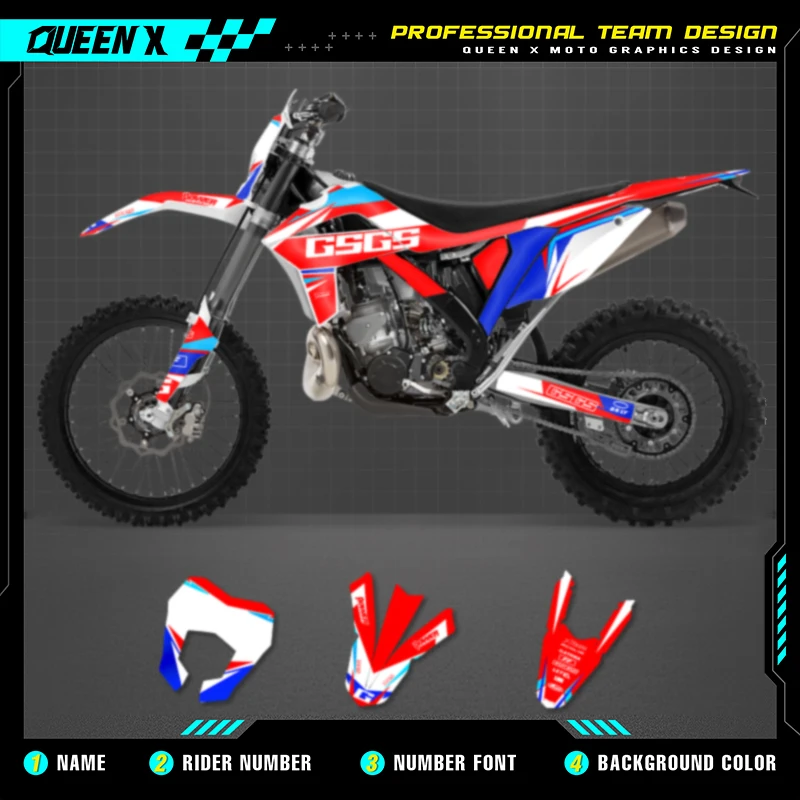 QUEEN X MOTO Motorcycle Team Graphics Decal & Sticker Kit For GASGAS 2012 2013 2014 2015 2016 2017 EC 010