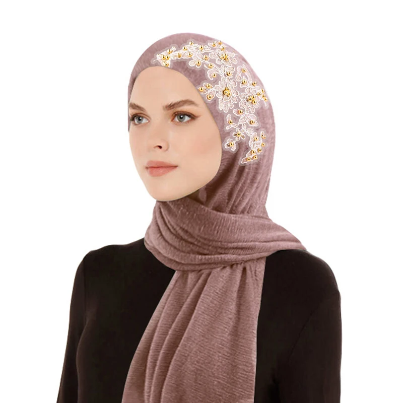 

Lurex Glitter Beads Scarf Muslim Women Hijab Pleated Shimmer Hijab Islamic Headscarf Shiny Shawl Ramandan Eid Bandana Headband