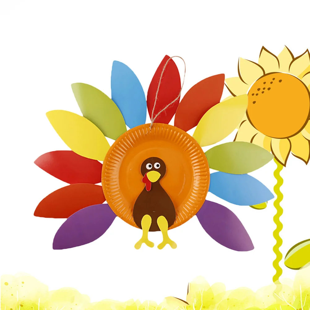 3 قطع من إكسسوارات عيد الشكر المصنوعة يدويًا لتزيين تركيا ومواد صياغة الأطفال وصديقة للبيئة وديكورات عيد الشكر الآمنة