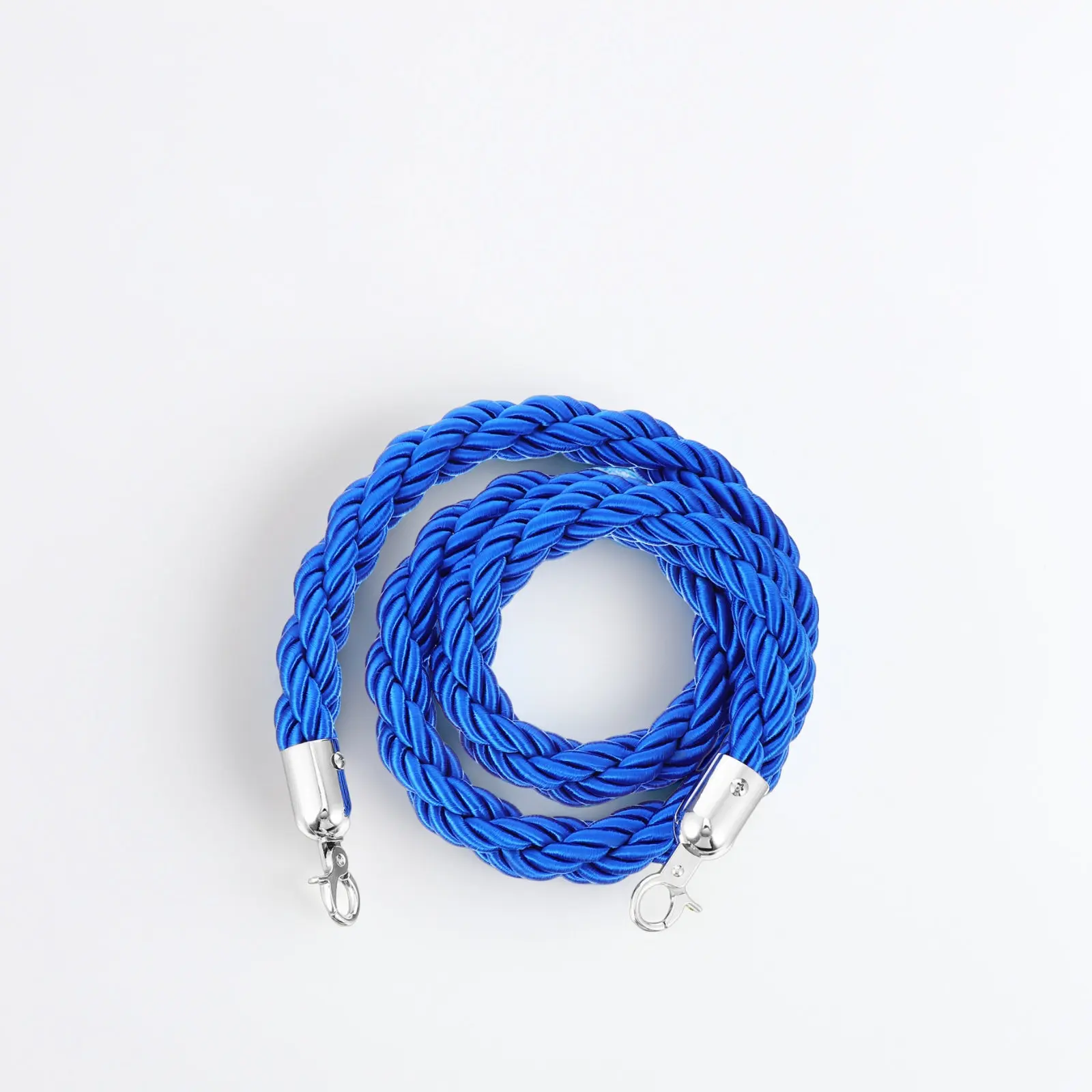 1.5M Hemp Rope Barrier Crowd Control Queue Divider For Airport Exhibition Hotel Stanchion Post Twisted Rope With Hooks