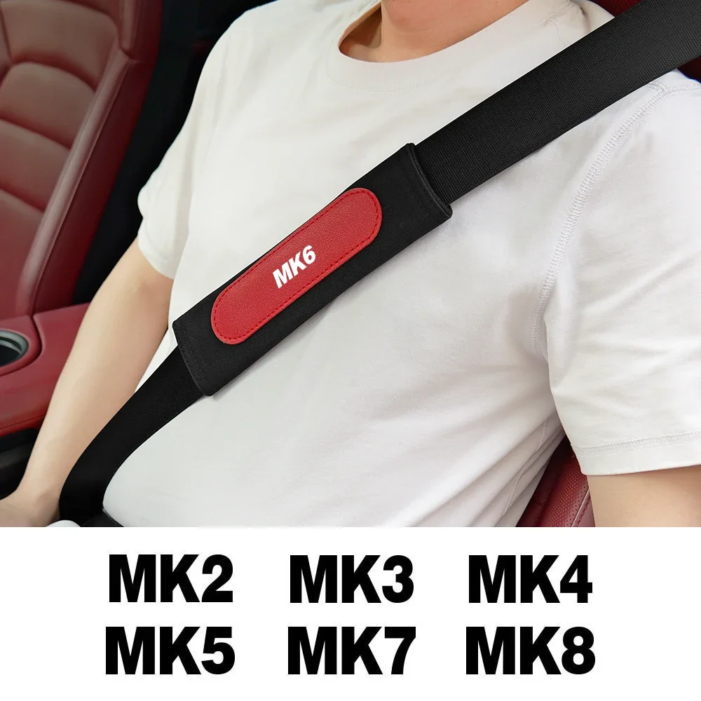 Дышащие хлопковые аксессуары для ремней безопасности для VW Volkswagen Golf MK Series, автомобильные защитные накладки и чехлы