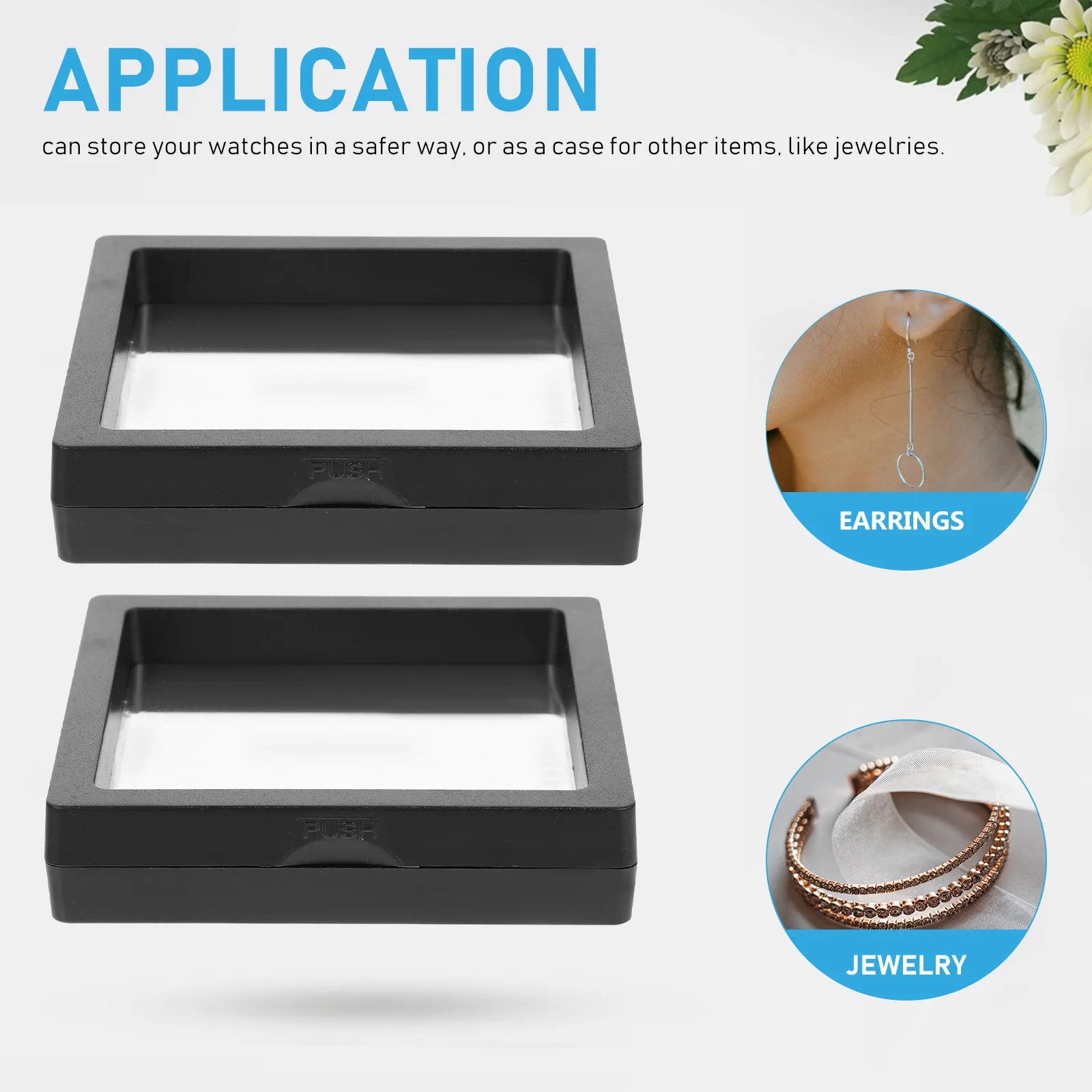 

12Pcs Jewelry Display Box Floating Frame Holder Stands Waterproof Desktop Showcase for Coins Medals Gemstones Specimens