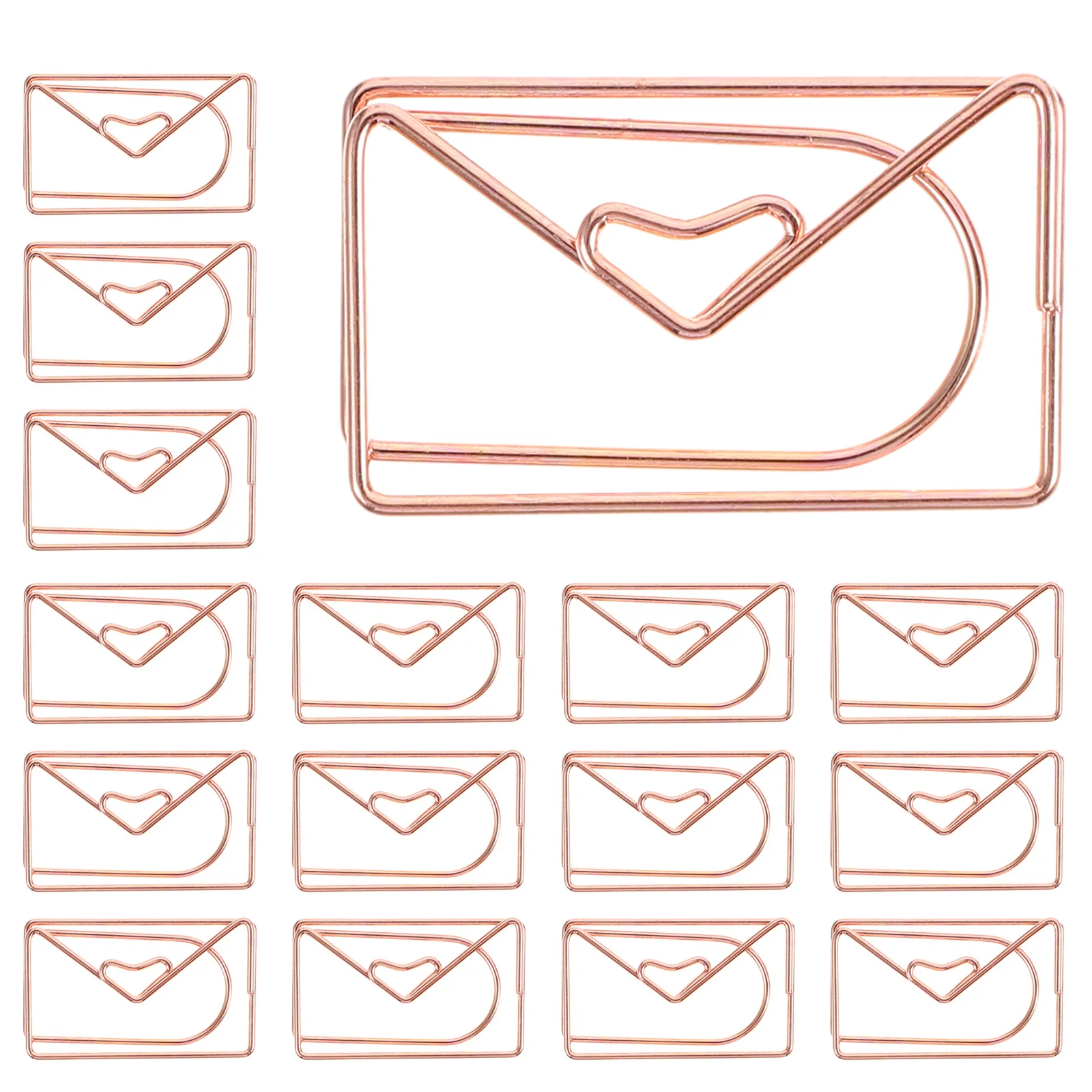 20Pcs Creative Envelope Paper Clips Metal Reusable Note Clamps for Organizing Photos Cards Books Office School Supplies Rose