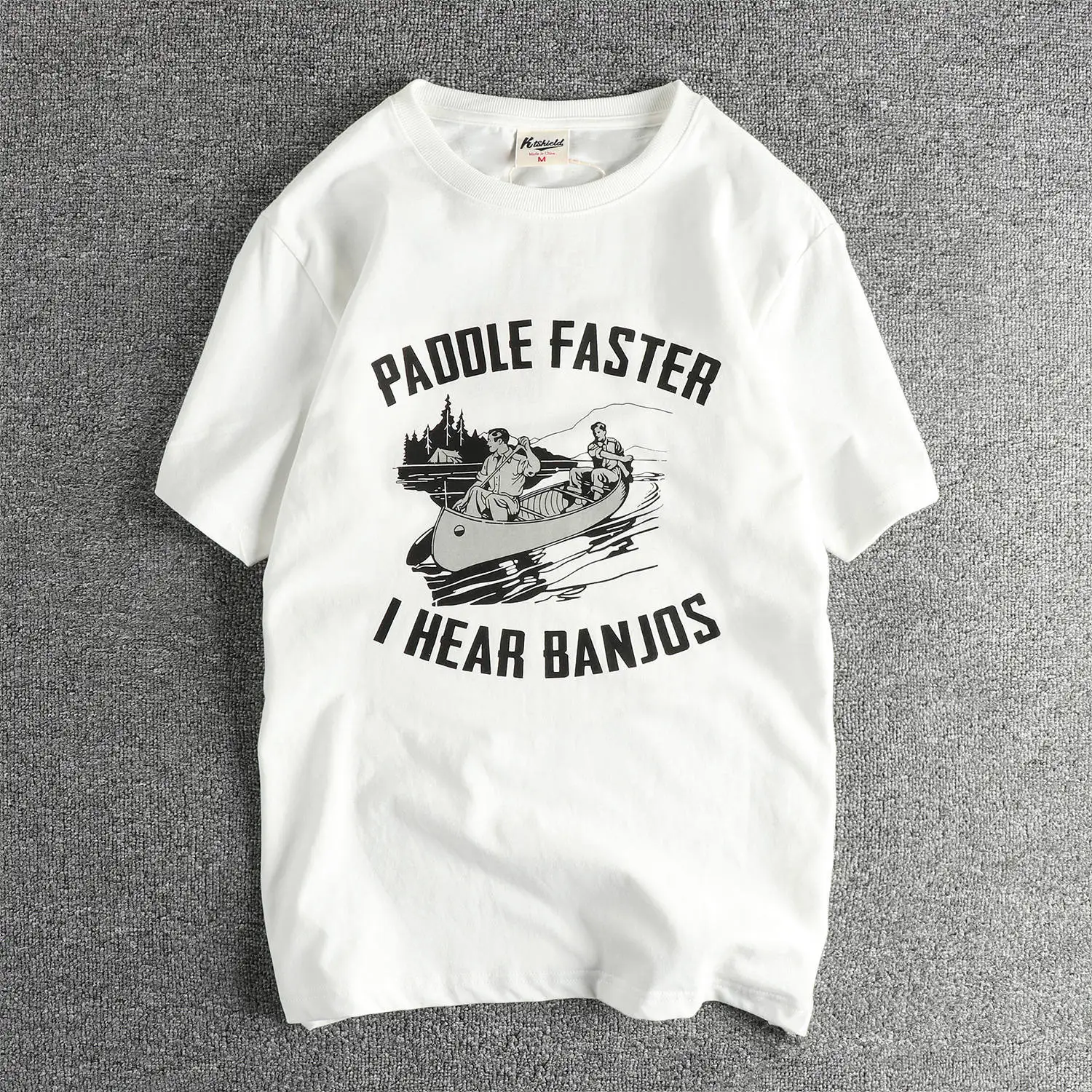 

Футболка с короткими рукавами и рисунком ретро-элемента, удобная американская мужская и женская футболка из чистого хлопка с круглым вырезом и принтом