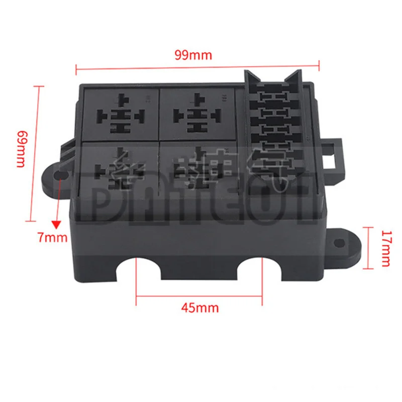 40A Automobile safety box  With 4 relay terminals  Line retrofit engine compartment master control box