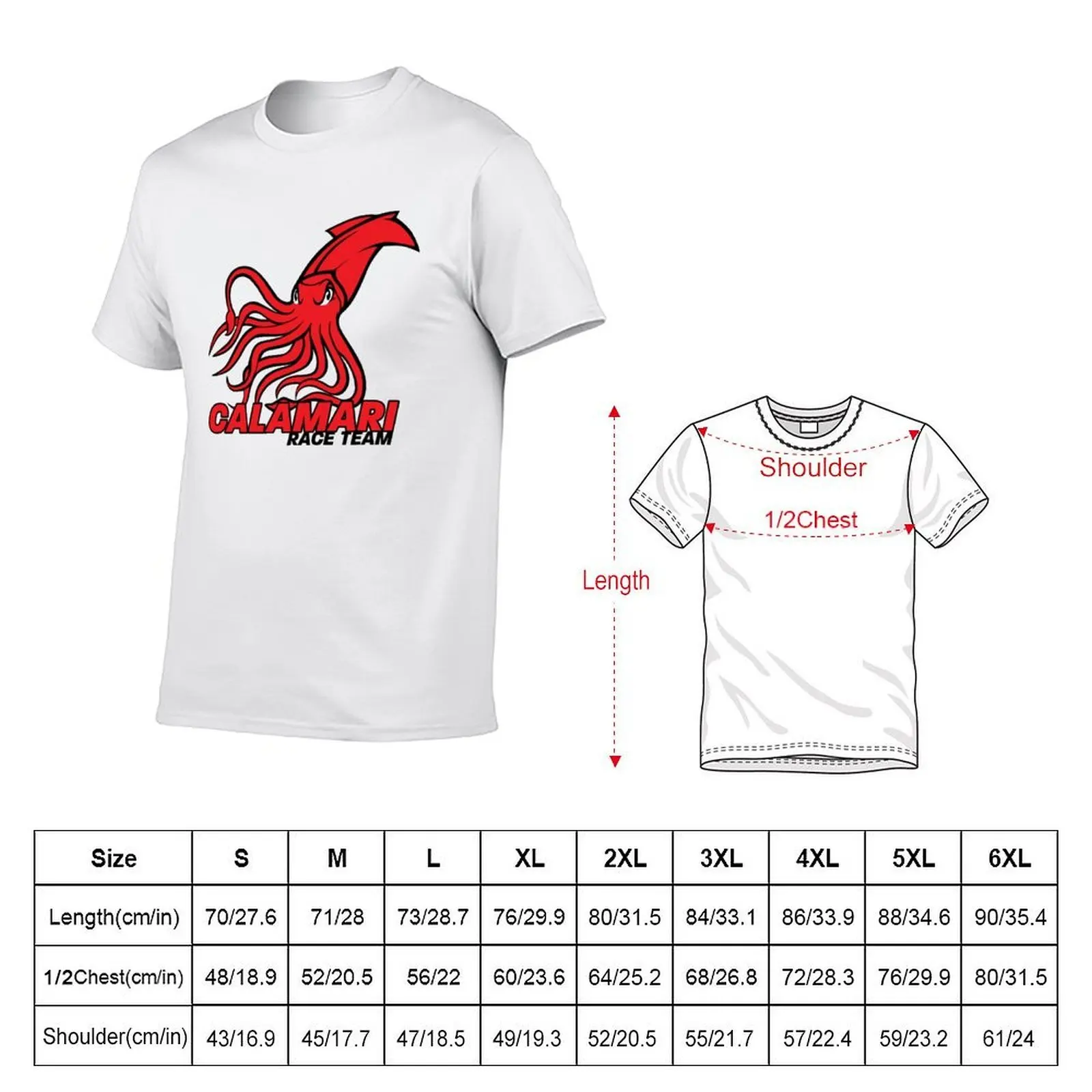 Calamari Race Team logo color square T-Shirt t shirts for man graphic tees mens graphic t shirts T-Shirt