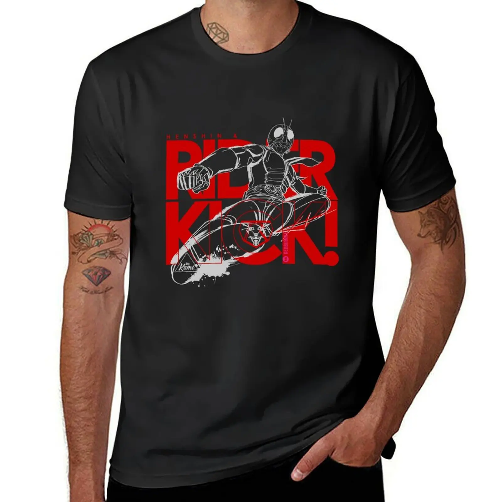 Hen-Shin & Rider Kick! T-Shirt graphics summer tops t shirt for men