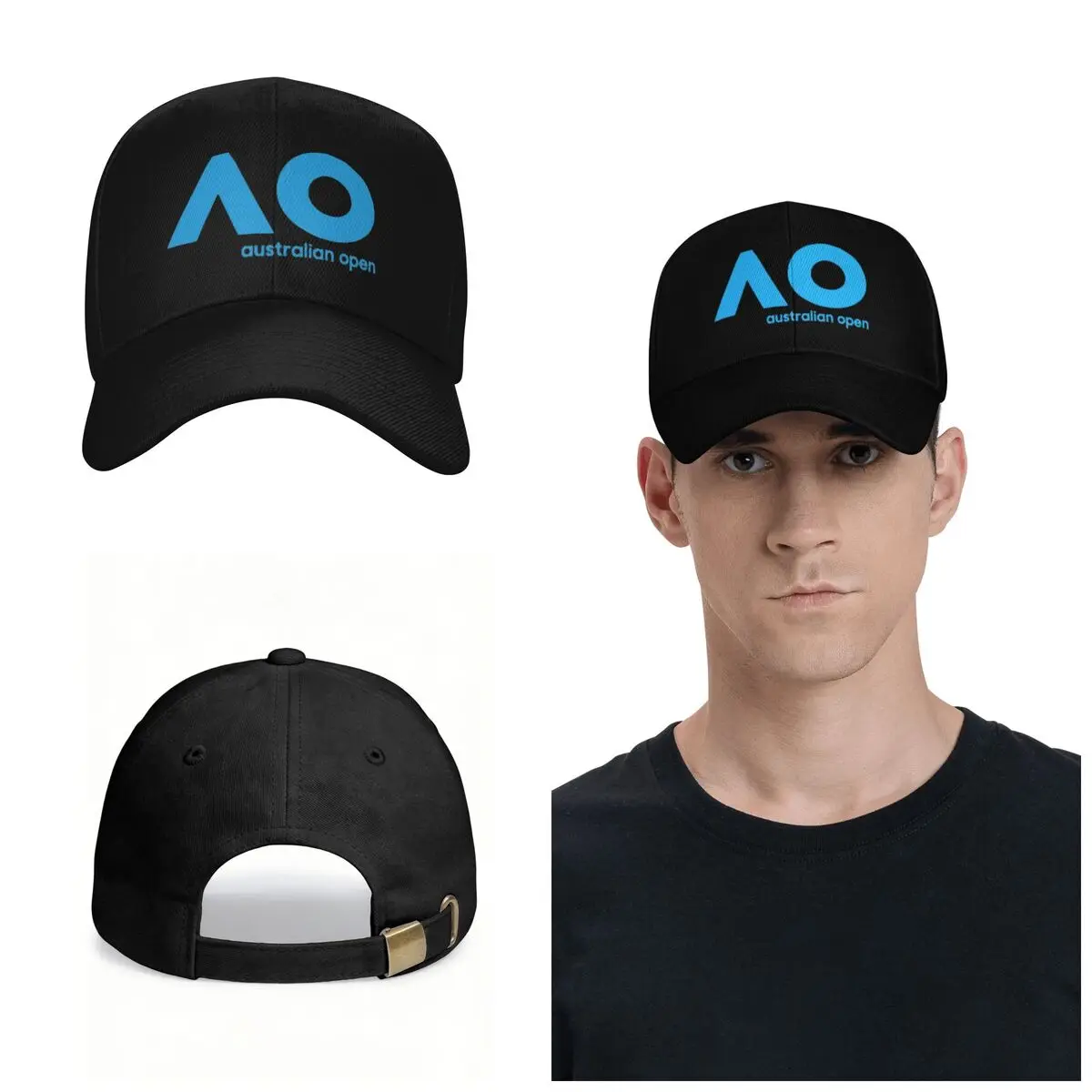 Australian Open AO (Blue Version) Cap Fashion Casual Baseball Caps Adjustable Hat Baseball Hats Customizable Polychromatic