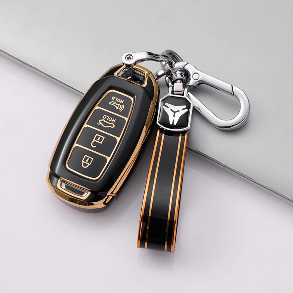 TPU Car Key Fob Case Key Fob Cover for Hyundai i30 Ix35 KONA Encino Solaris Azera Grandeur Ig Accent Santa Fe Palisade Keyless