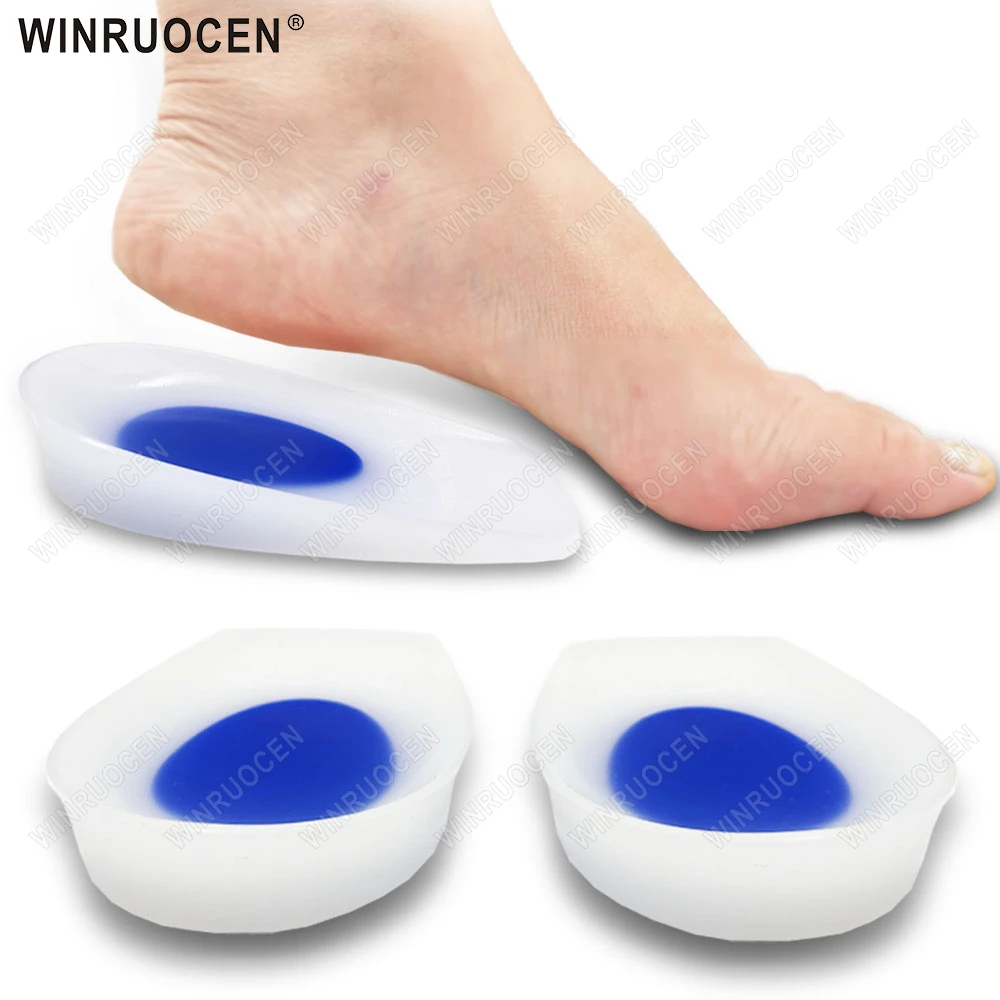 แผ่นรองส้นเท้าเจลซิลิโคนเกรดทางการแพทย์ ช่วยลดแรงกระแทก บรรเทาอาการปวดส้นเท้า/กระดูกส้นเท้า  สำหรับทุกเพศ