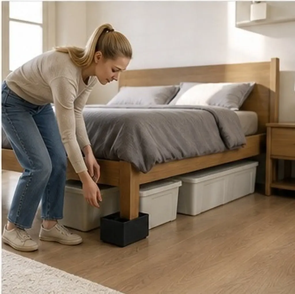 4Pcs Plastic Furniture Leg Risers Heavy Duty Bed Sofa Couch Chair Lifts Stable Anti-Slip Furniture Legs Storage Raiser
