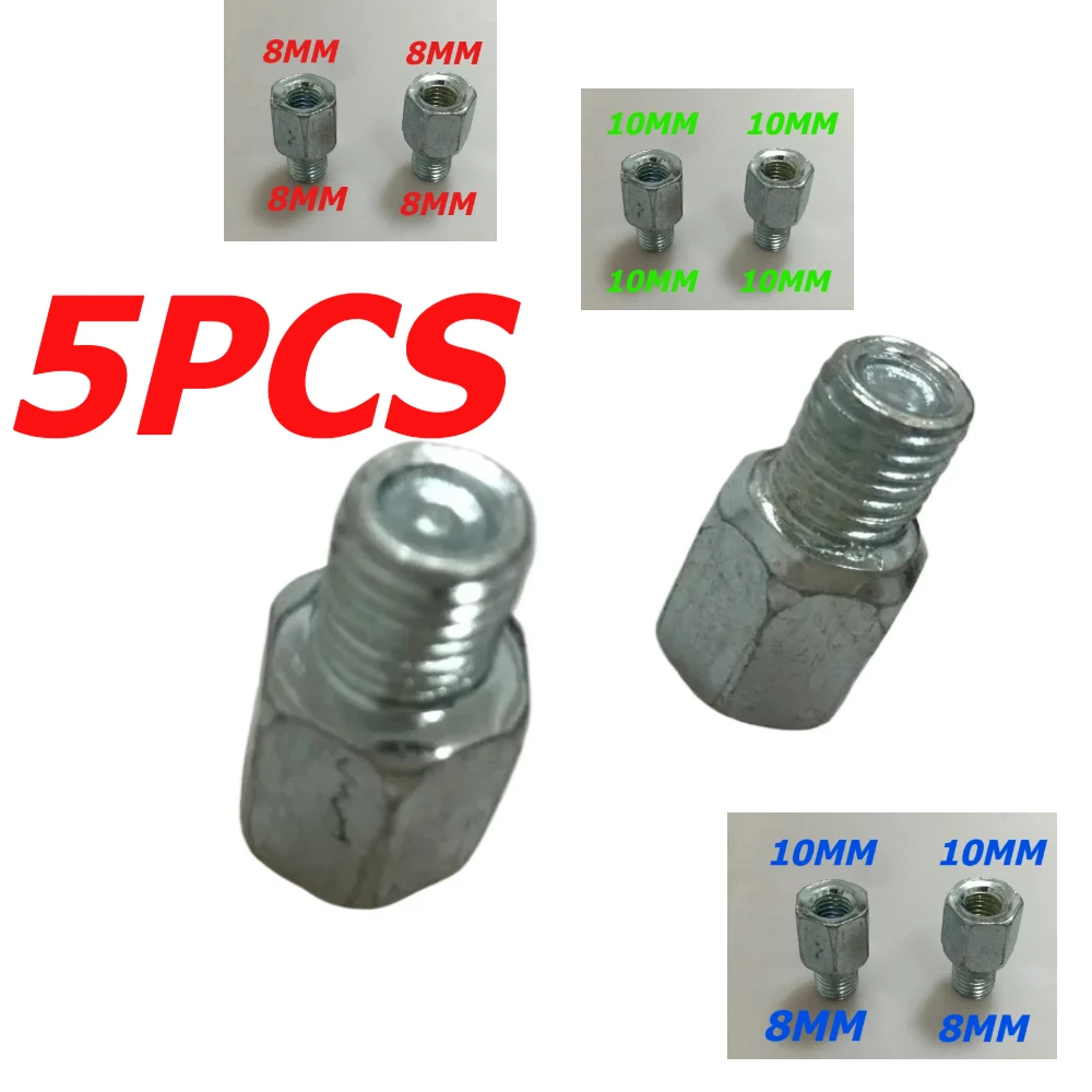 5PCS for Electric Motorcycle Rearview Mirror Adapter Screw 8-10mm Conversion 10mm Positive and Negative Teeth Increase Screw