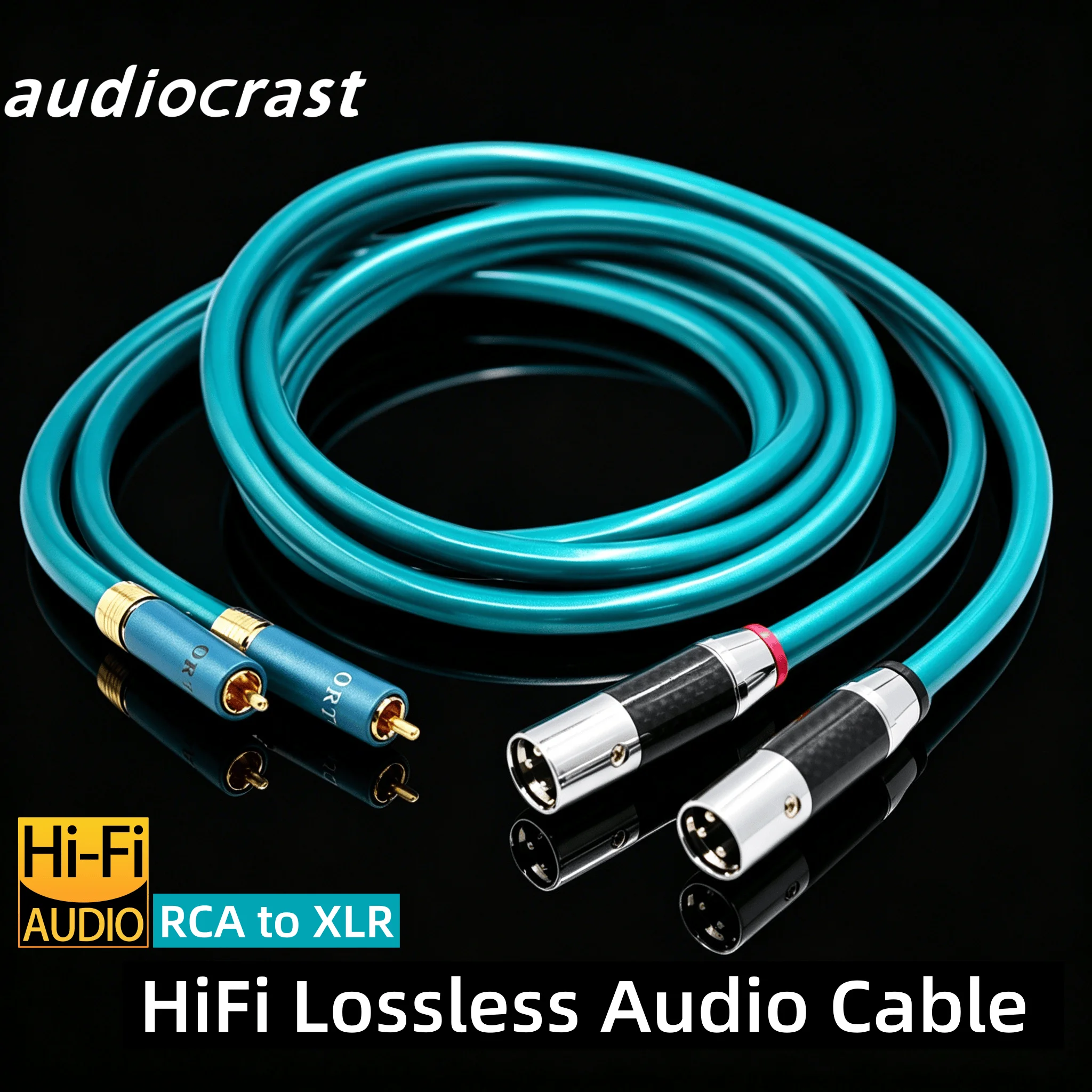 

Audiocrast IMG3223 8N OCC HiFi 2 XLR Male to 2 RCA Male Audio Cable, Balanced Audiophile Interconnect for Amplifier DAC