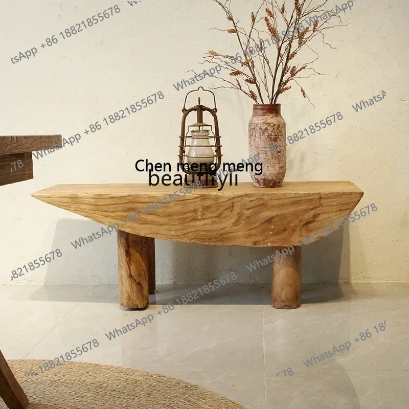 Solid wood strip shoe change log tea room low stool hotel bedside stool decoration solid wood benchA4567