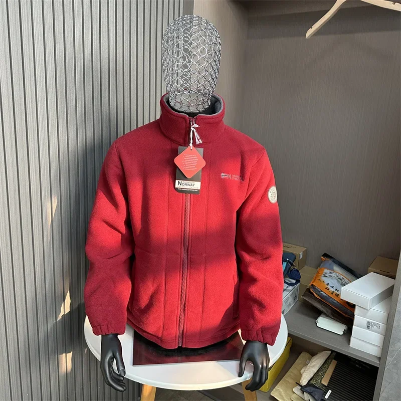 

Повседневные мужские флисовые куртки, брендовая утолщенная теплая двусторонняя куртка, 2025 г., мужские дизайнерские ветрозащитные зимние парки высокого качества