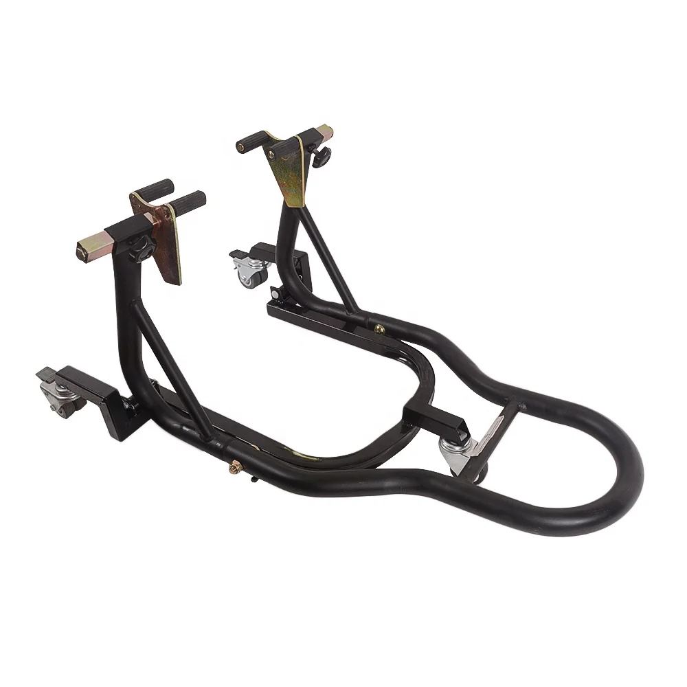 Togetoo Black Motorcycle Front Stand for Front Wheel Replacement Compatible with Ramps & Stands