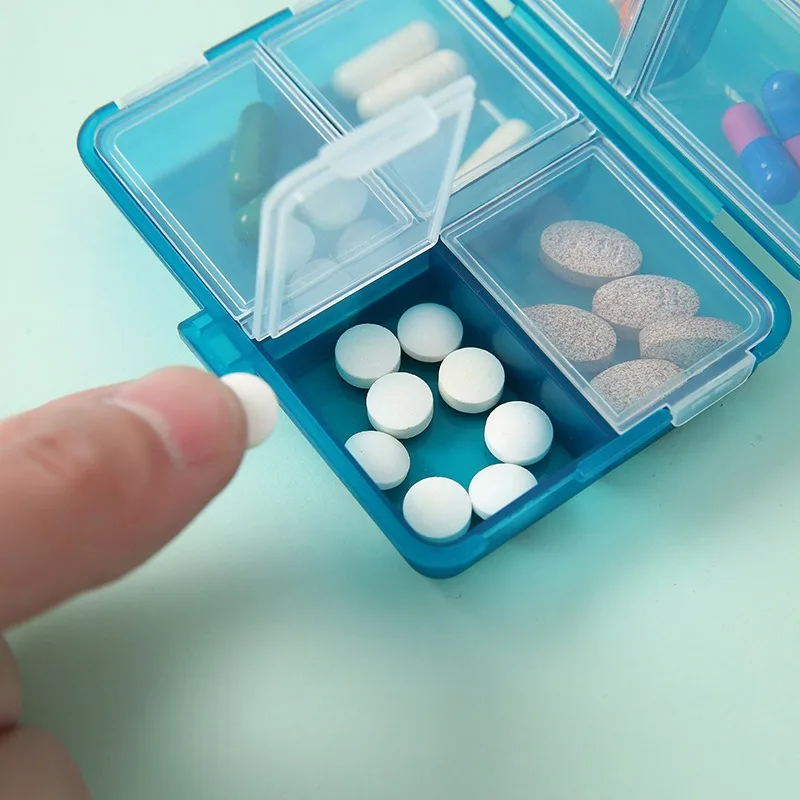 1PC 8 compartments compartmentalised pill box organiser portable compartmentalised pill box weekly pill capsule organiser