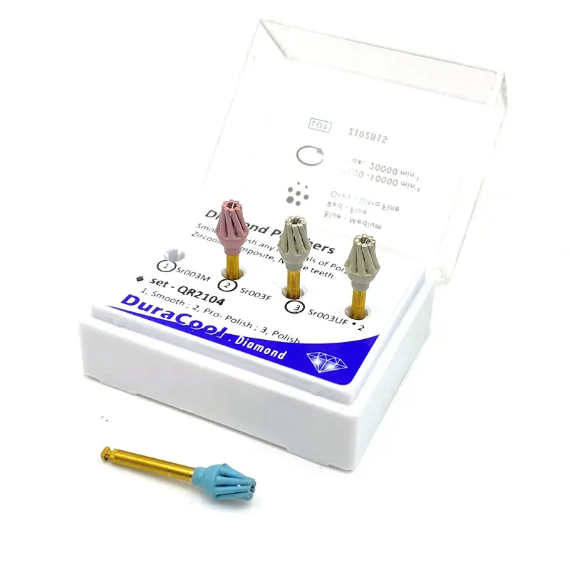 Kit Polonês Composto Dental, Porcelana PolisherTeeth Polishing Bur, Contra Ângulo Espiral Flex Escova, 4Pcs por Conjunto