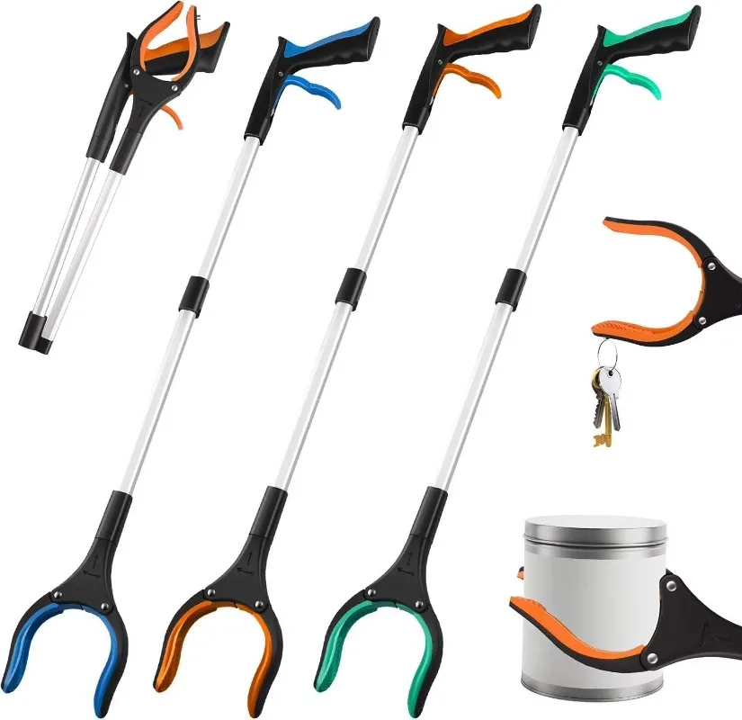 Reacher Grabber Tool Foldable Grabber for Seniors Pick up Trash Stick with  360° Rotating Jaw Extended Gripper Claw with Magnet