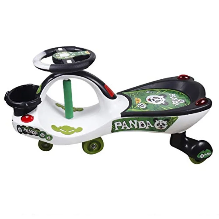 Magic Car Swing Car, Baby Car, Kids Car, Toy Car, Push Car, Ride On Car with Music and Chu-Chu Horn (Eco Panda Magic Car) White