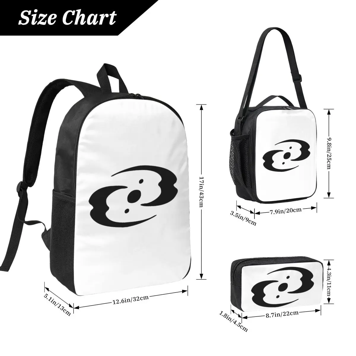 Bionicle Three Virtues Symbol Backpack Student BookBag School Bag Computer Shoulder Bags 3ps Insulated Lunch Bag Pencil Case