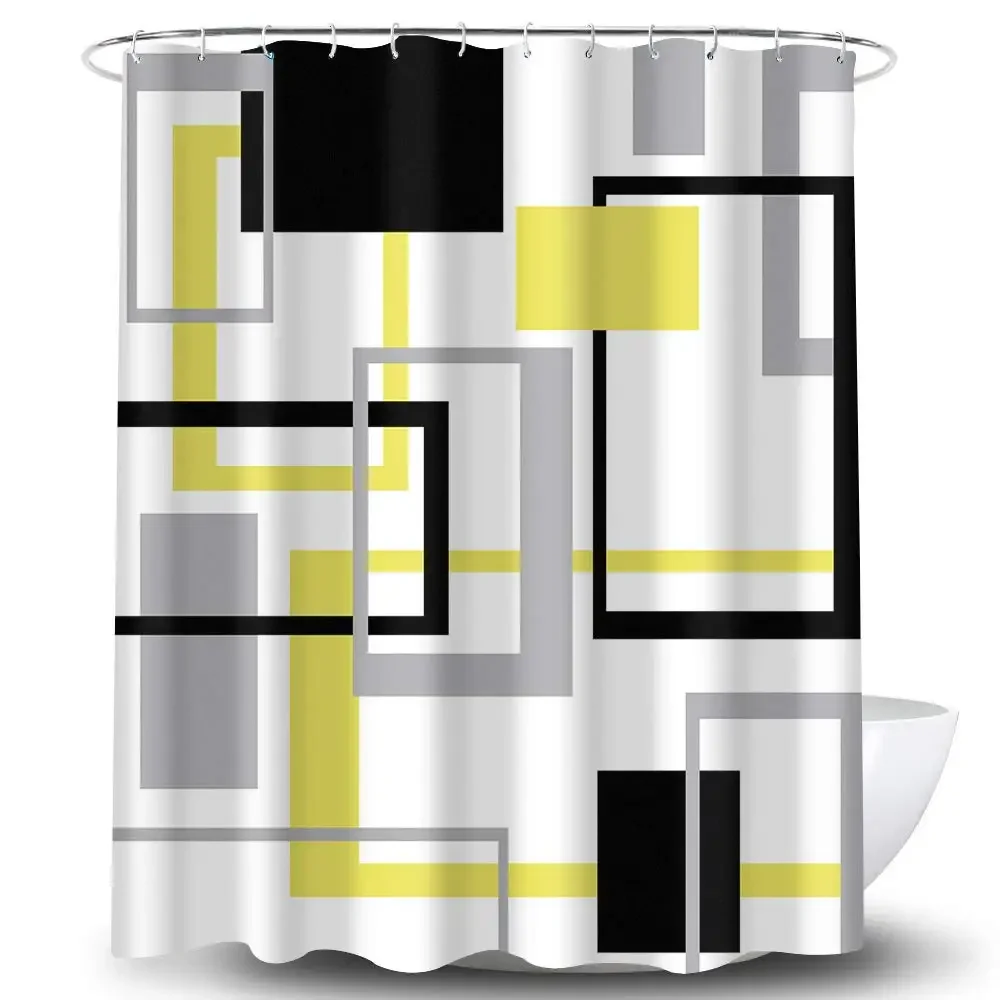 Funny Building Blocks Shower Curtain Set Colorful Blocks Cloth Shower Curtain Waterproof Bathroom Curtain Decor Polyester Fabric