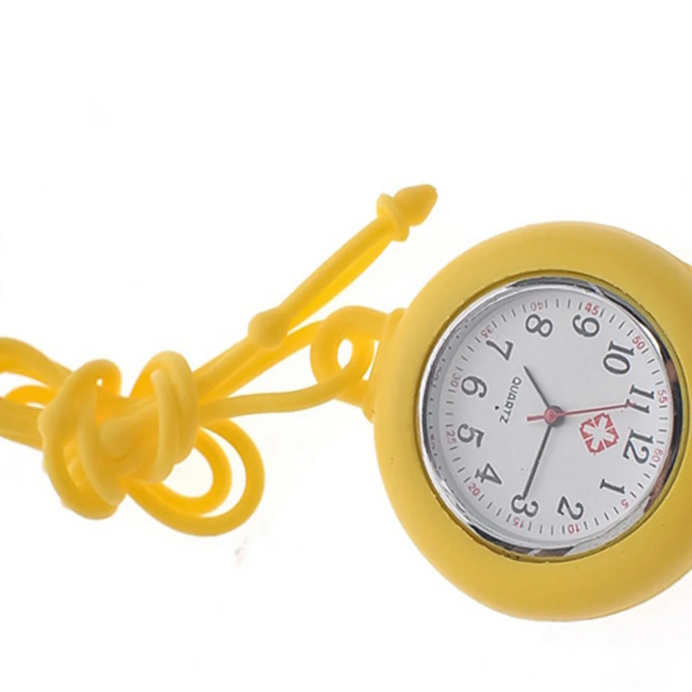 

1pc Silicone Hanging Watch Yellow For Nurse Portable Nurse Watch Doctor Medical Staff Durable Portable Workwear Accessory