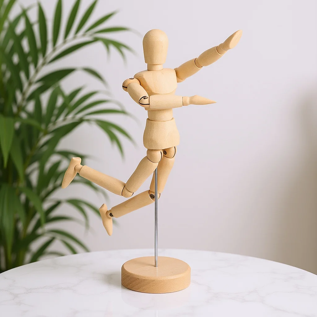 

1pcs Artist Drawing Figure Stable Wooden Joint Mini Wooden Figure For Painting People Figures Puppet Blank Base Decor