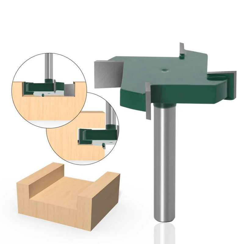 

A20F-4PCS CNC Spoilboard Surfacing Router Bits 1/4 Inch Slab Carbide Flattening Router Bit Kit Rabbet Slot Cutter