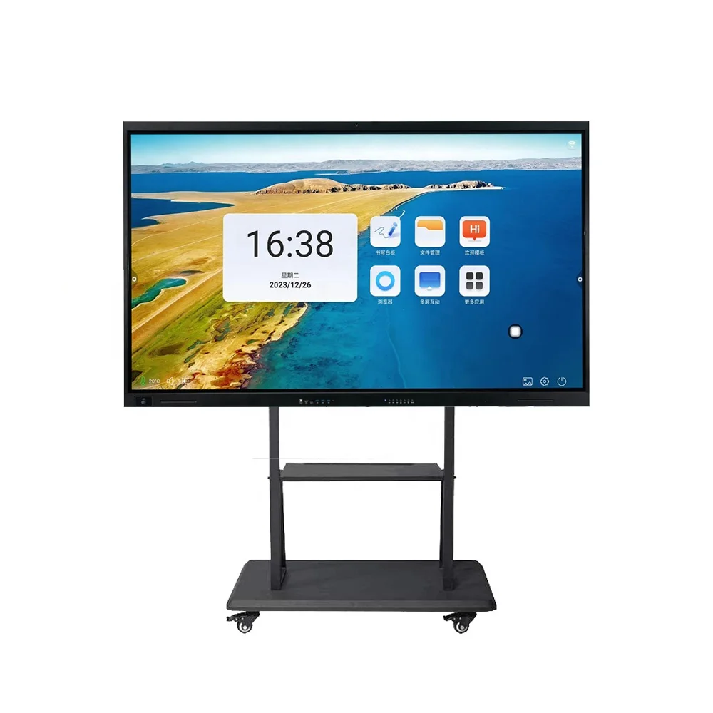 86 Inch Infrared Touch 20 Points Smart Board, Interactive Electronic Whiteboard for Meeting and Teaching