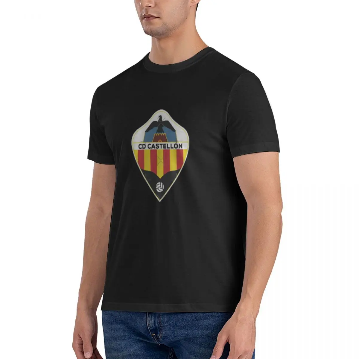 Castellon Coat Of Arms Men T Shirt deportivo castellon Tees Short Sleeve O Neck T-Shirt 100% Cotton Printed official-website