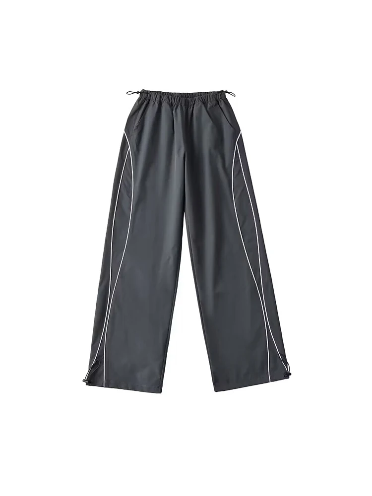 Women's Straight Leg Loose Fit Casual Pants Qui Dry Color Blo American Retro Summer Slimming Wide Leg Trousers