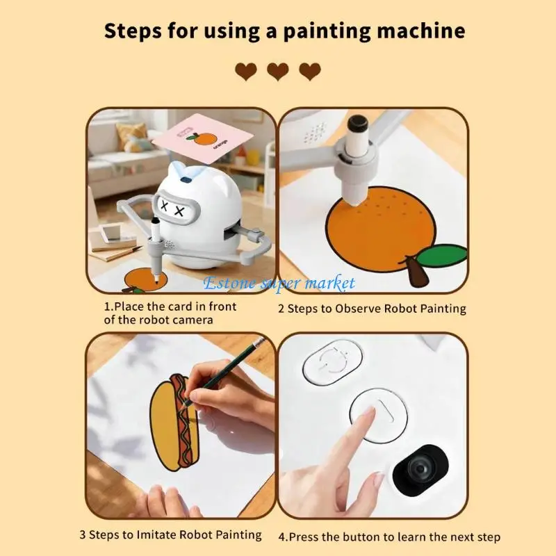 Robot vẽ giáo dục 090B dành cho trẻ Phát triển kỹ năng nhận biết màu sắc Đồ chơi nghệ thuật sáng tạo