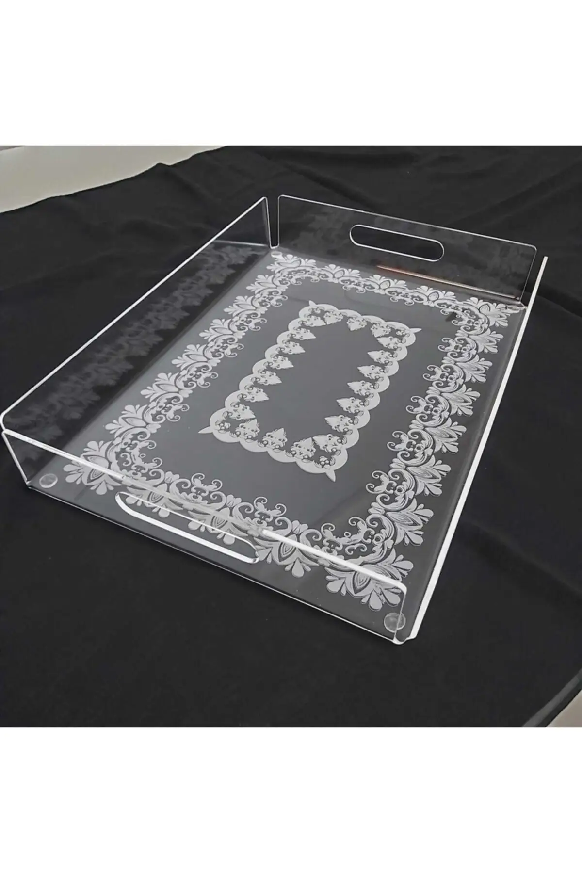 

Plexiglass lace patterned plexi tray luxury 2022 tray Tea tray