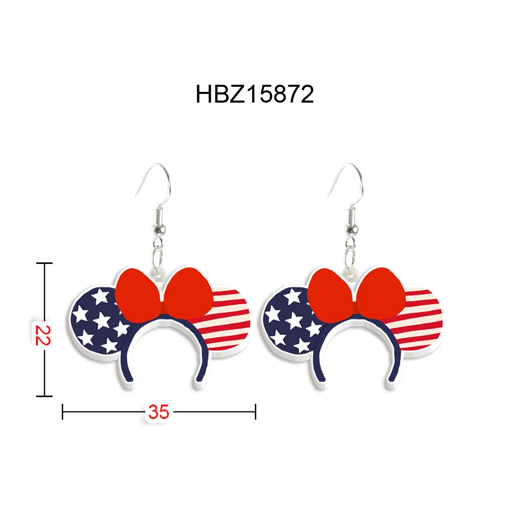 

Ears Headband Mickey Minnie Mouse Disney Pendant Hook Earrings Design Drop Earrings Acrylic Girls land Accessories