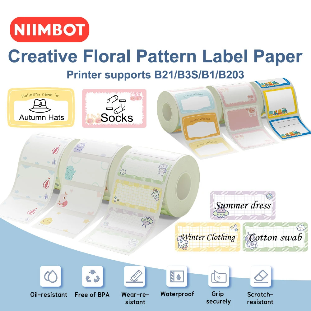 Original Niimbot B21/B3S/B1/B203 Colorful Label Sticker