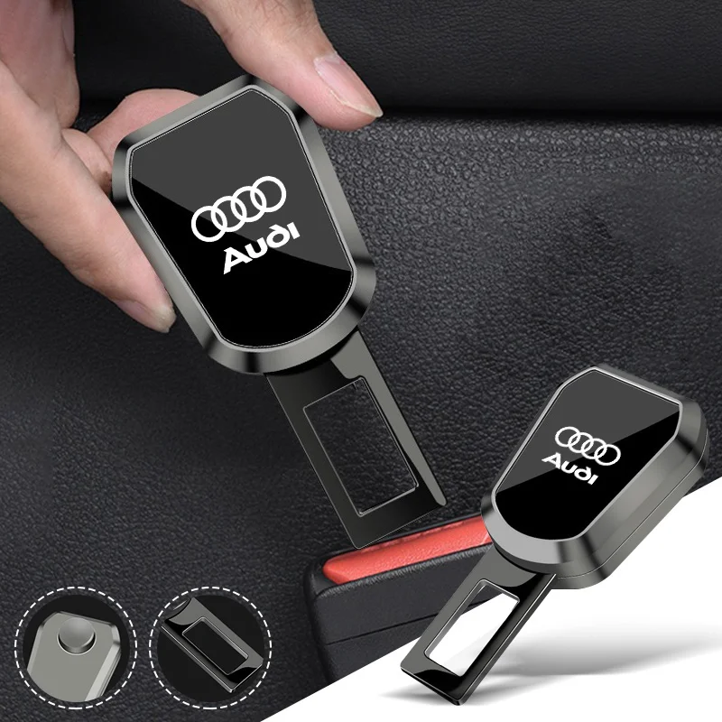 Car Seat Belt Extender Zinc Alloy Safety Belt Buckle Extension Plug For Audi RS Sline S6 S7 S5 A3 A4 A6 A7 A8L Q7 Q8 RS3 Sticker