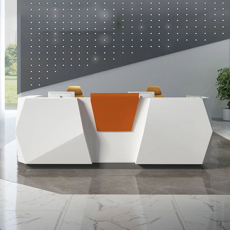 Deep Storage Design Reception Desks Barber Display Shelves Corner Reception Desks Cosmetic Shop Empfangtresen Office Furniture