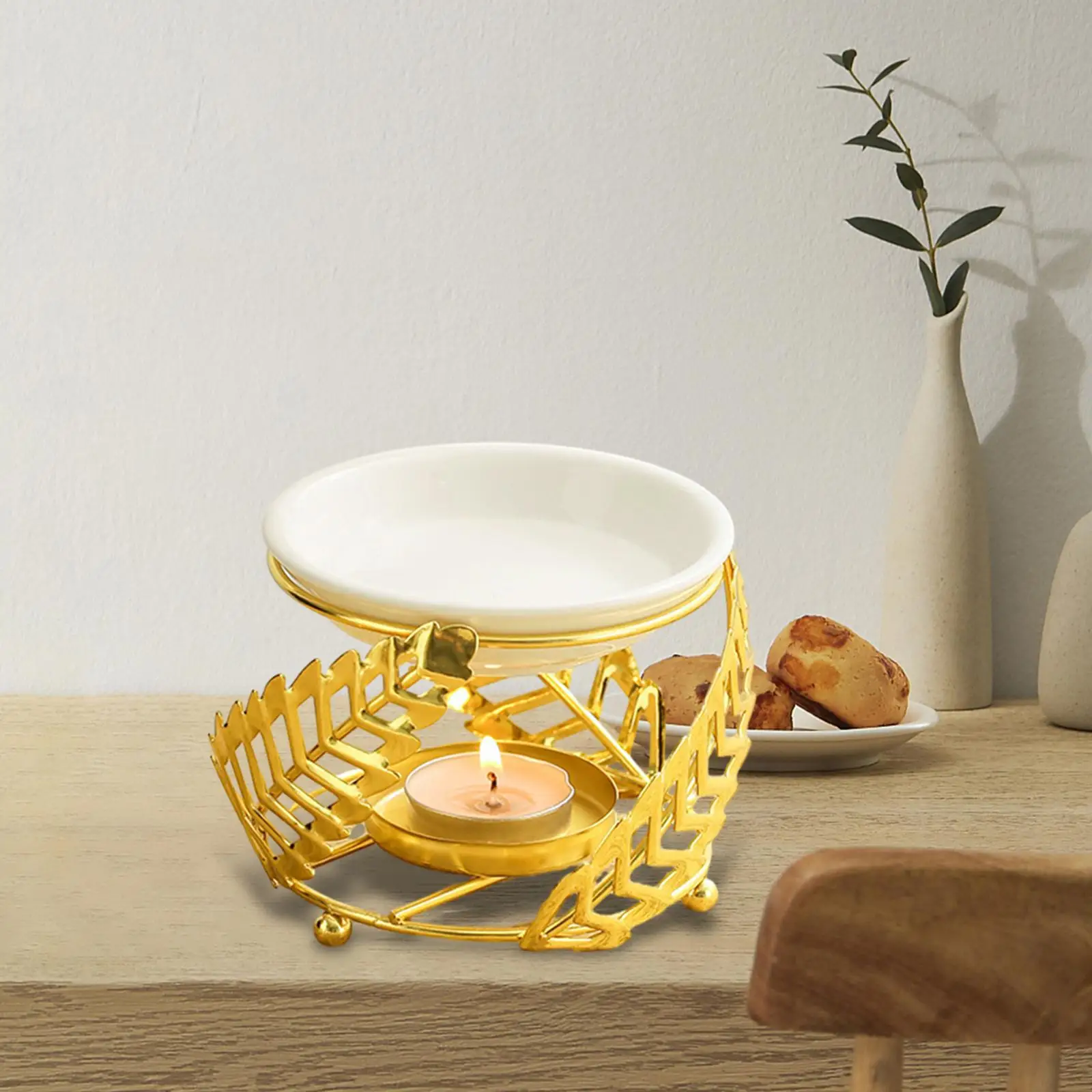 Tealight Candle Holder 50ml Oil Aroma Diffuser Candlestick Holder Stylish Table Ornament for Bedroom, Hotel Accessories