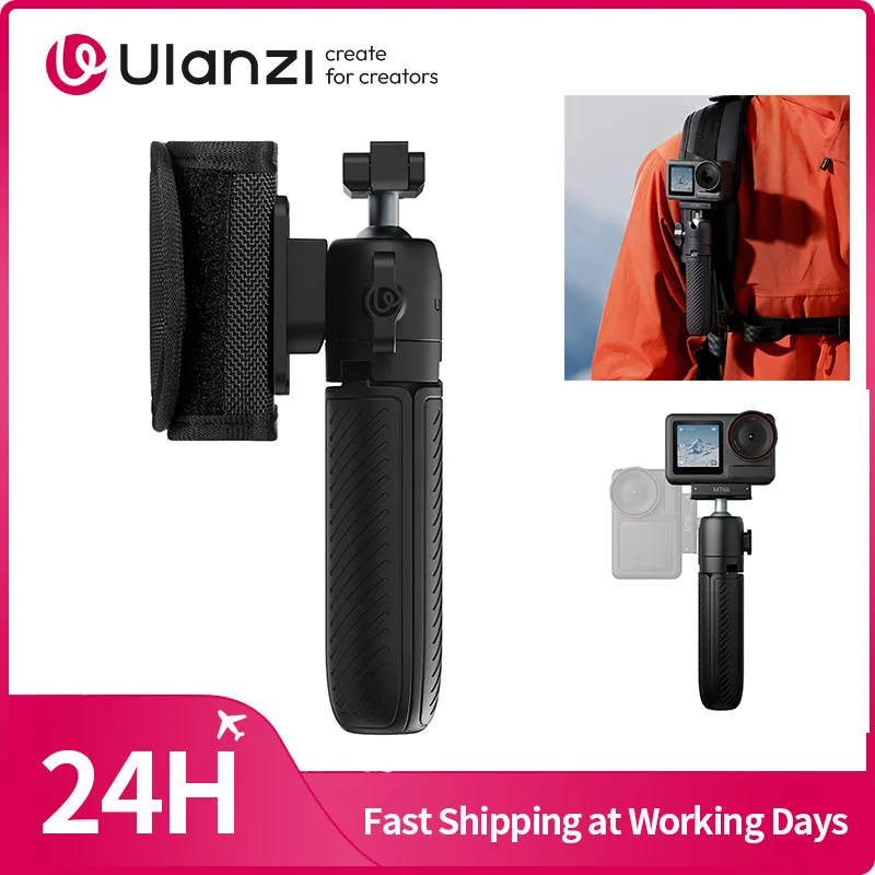 Ulanzi MT66 ClipMate Stativ mit Action-Anschluss, Stativ, Selfie-Stick mit Klettverschluss für Reisen, Reisen