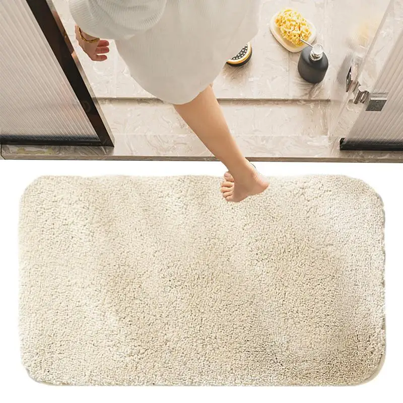 Shaggy Bathroom Rug Super Absorbent Shower Bath Mat Bathroom Anti Slip Carpet for Kitchen Entrance Soft Door Floor Shower Mat