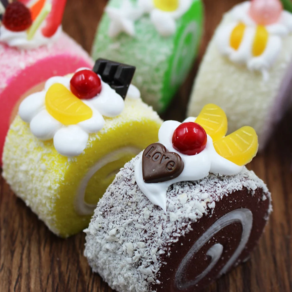 Artificial Cake PU Realistic Bright Color Imitation Dessert Decoration for Home Kitchen Party Office Bakery Photography Props