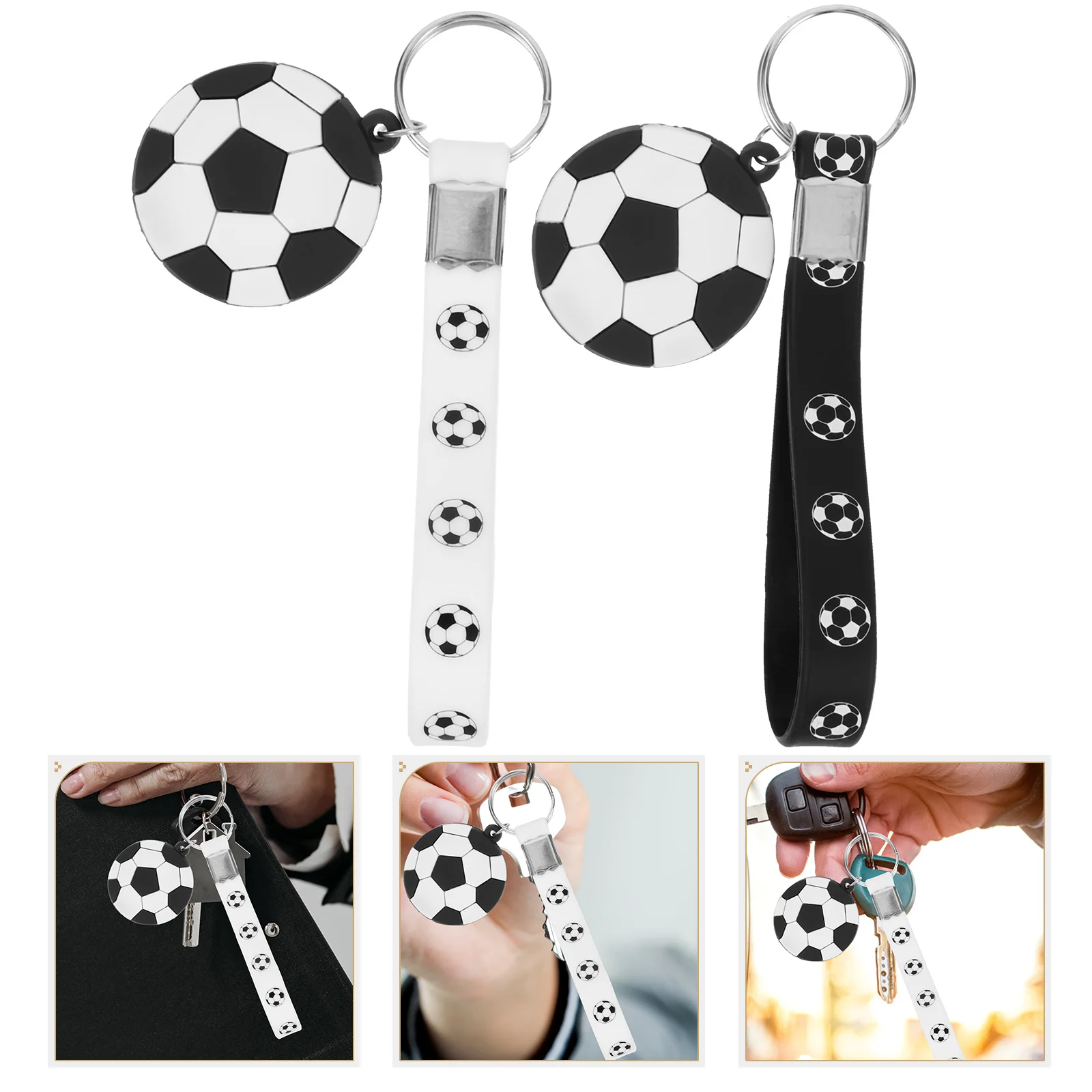 12pcs Soccer Keychains Hanging Small Ball Charms For Sports Gifts Bag Backpack Car Key Decor Pendants Team Sports Supply
