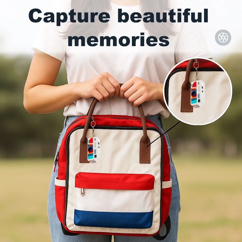 Magecam Digital Camera 0.96 Inch Keychain Camera Retro Support Memory Card 1080P Very Small Camcorder Video Recorder with Flash